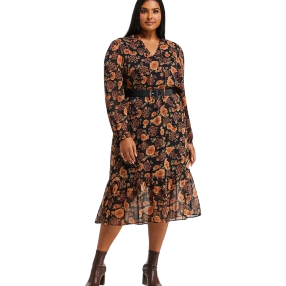 NWT Estelle Golden Blooms Dress Sizes 18W, 22W